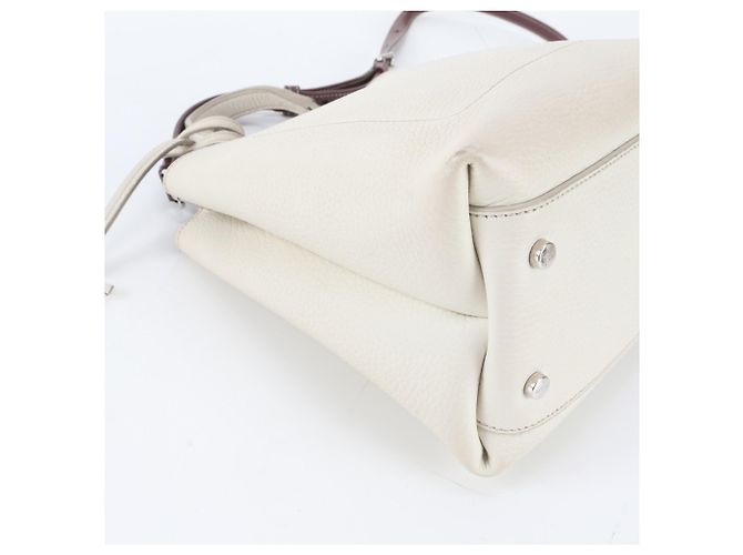 Tod's T-Timeless Leder 2-Way Handtasche Weiß Rot Bordeaux - Ansicht 5
