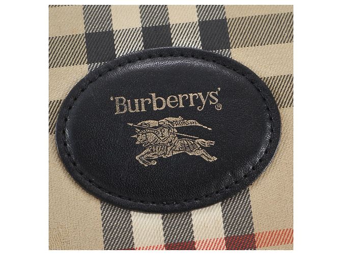 Bolsa de Ombro Burberry Nova Check em Lona e Couro Preto - vista 8
