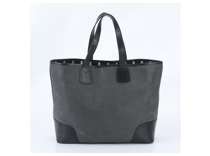 Sac cabas en cuir Bally Emblem Logo Marron Noir - vue 3