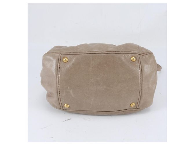 Borsa a tracolla 2-Way in pelle con fiocco laterale Miu Miu Beige - vista 5