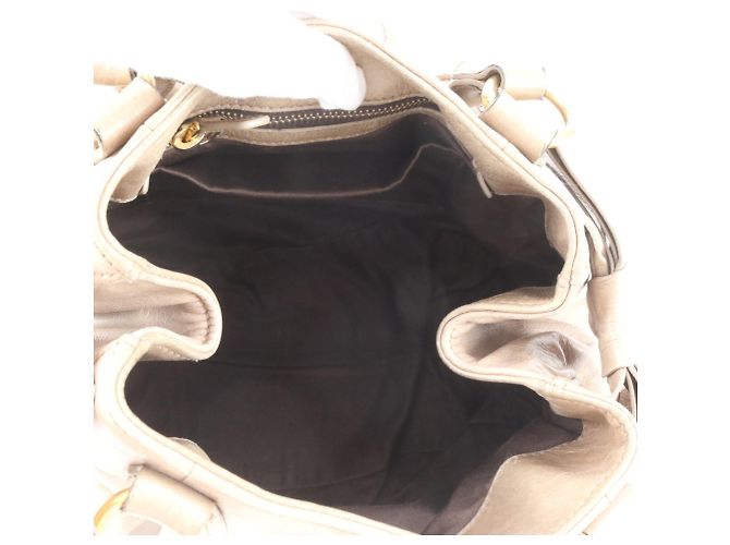 Borsa a tracolla 2-Way in pelle con fiocco laterale Miu Miu Beige - vista 7