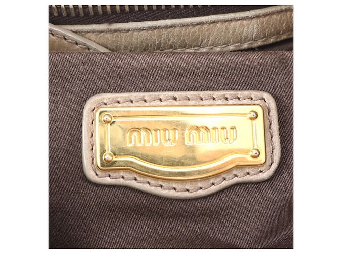Borsa a tracolla 2-Way in pelle con fiocco laterale Miu Miu Beige - vista 8