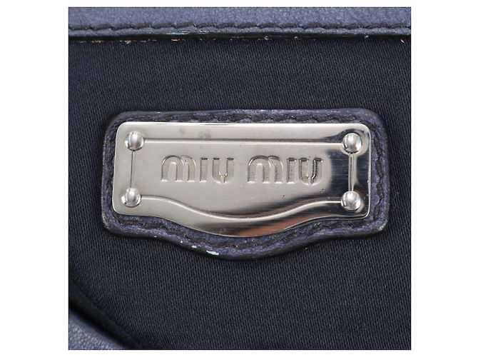 Borsa a tracolla 2-Way in pelle Miu Miu Blu navy - vista 10