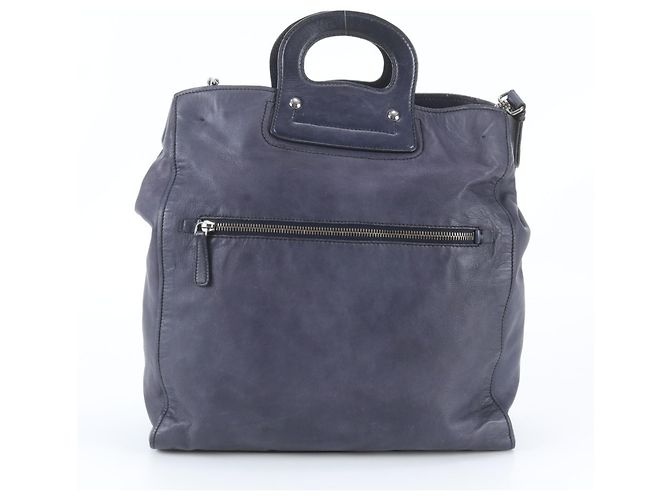 Borsa a tracolla 2-Way in pelle Miu Miu Blu navy - vista 4