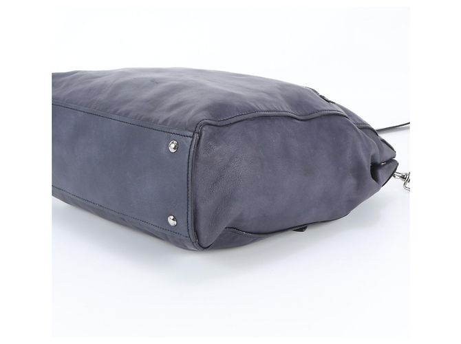Borsa a tracolla 2-Way in pelle Miu Miu Blu navy - vista 5