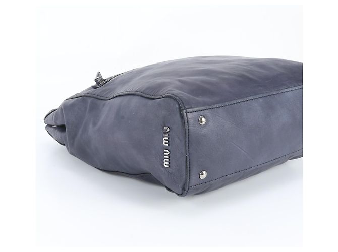 Borsa a tracolla 2-Way in pelle Miu Miu Blu navy - vista 6