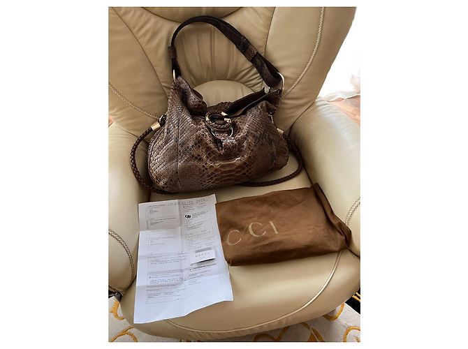 Bolso Gucci de piel de pitón marrón Castaño - vista 10