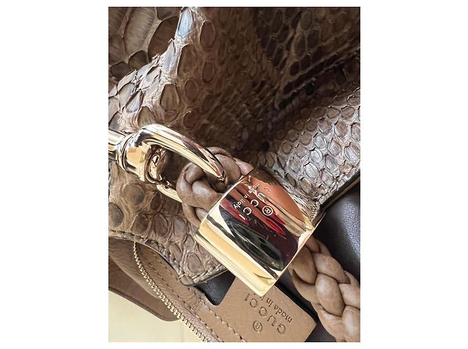 Bolso Gucci de piel de pitón marrón Castaño - vista 13