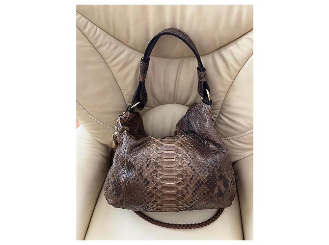 Bolso Gucci de piel de pitón marrón Castaño - vista 2