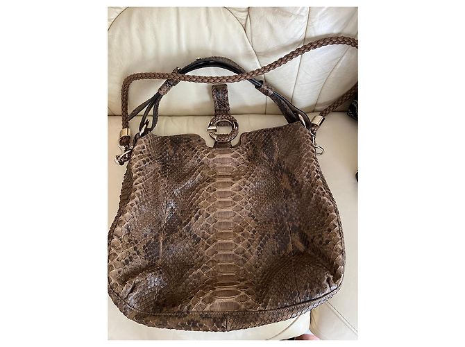 Bolso Gucci de piel de pitón marrón Castaño - vista 7