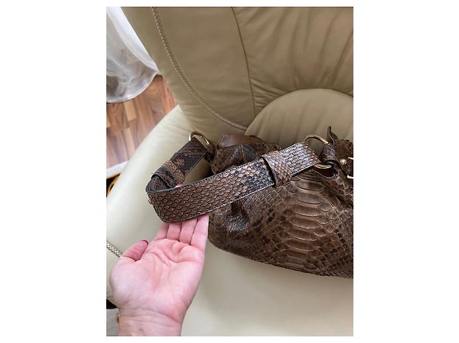 Bolso Gucci de piel de pitón marrón Castaño - vista 9
