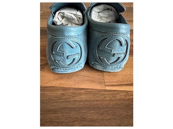 Gucci Mocassini in camoscio azzurro Blu chiaro - vista 3