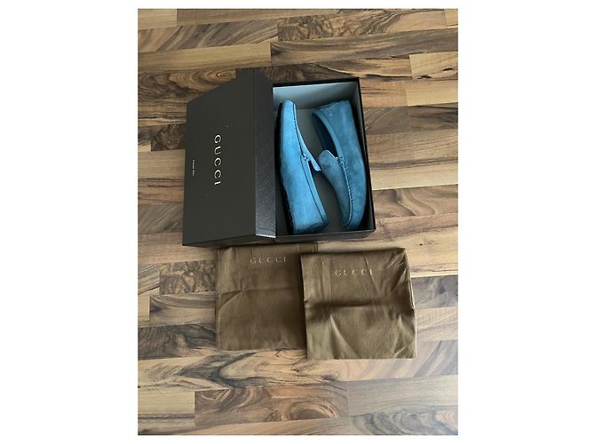 Gucci Mocassini in camoscio azzurro Blu chiaro - vista 8