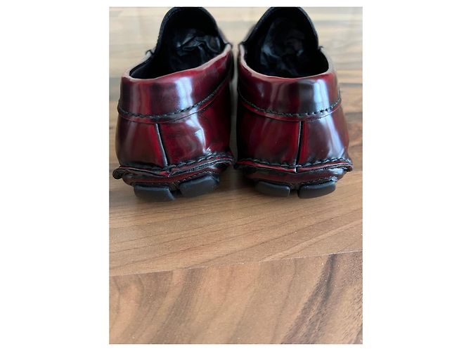 Prada Leder Loafer Herren Bordeauxrot - Ansicht 3