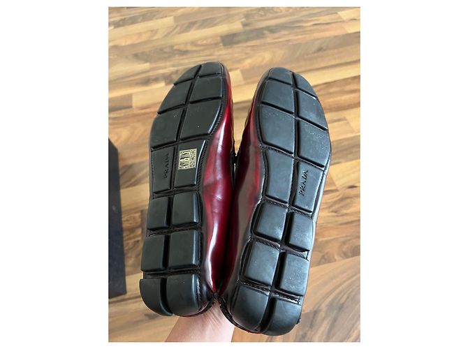 Prada Leder Loafer Herren Bordeauxrot - Ansicht 4