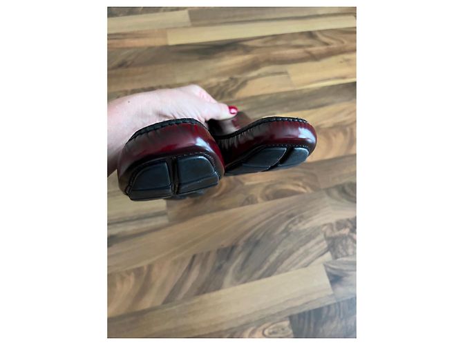 Prada Leder Loafer Herren Bordeauxrot - Ansicht 5