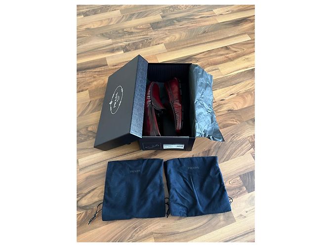 Prada Leder Loafer Herren Bordeauxrot - Ansicht 7