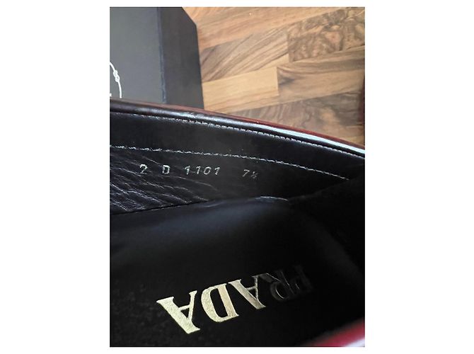 Prada Leder Loafer Herren Bordeauxrot - Ansicht 9
