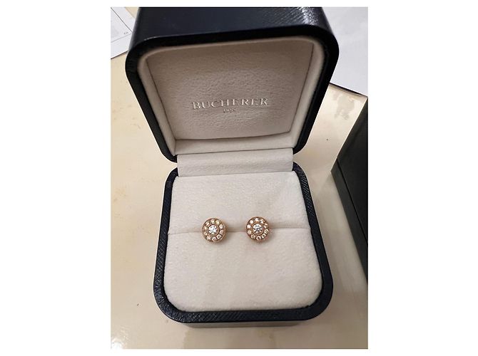 Bucherer Orecchini a lobo oro giallo 750 e diamanti D'oro - vista 2