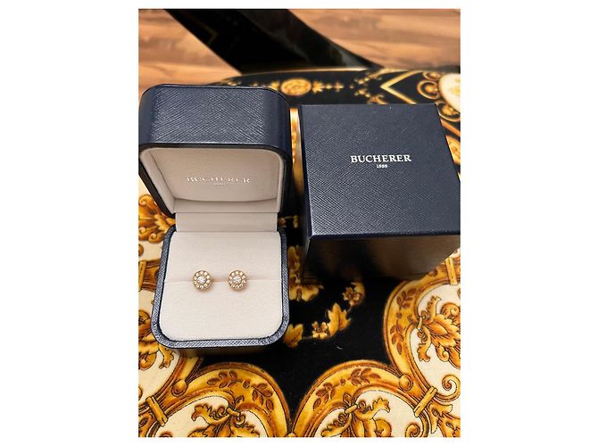Bucherer Orecchini a lobo oro giallo 750 e diamanti D'oro - vista 3