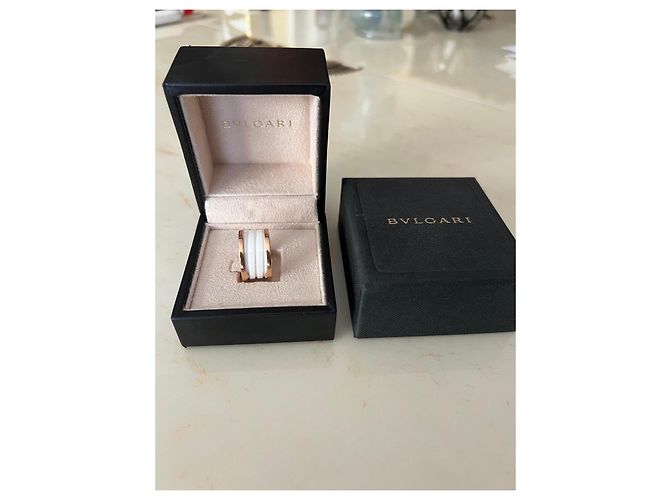 Bulgari B.zero1 Ring aus 18K Roségold und weißer Keramik Golden - Ansicht 3