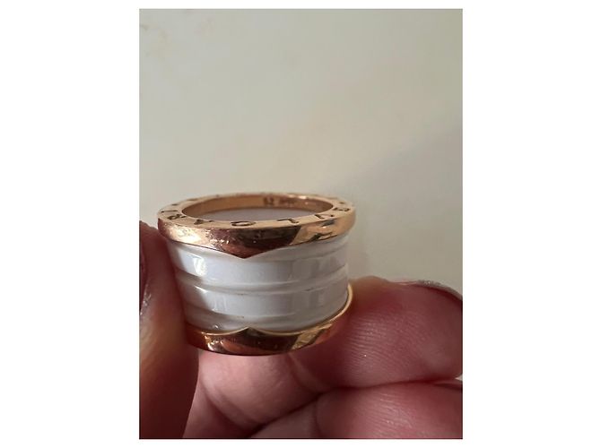 Bulgari B.zero1 Ring aus 18K Roségold und weißer Keramik Golden - Ansicht 4