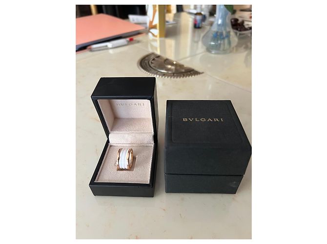 Bulgari B.zero1 Ring aus 18K Roségold und weißer Keramik Golden - Ansicht 7