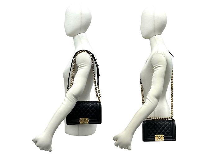 Bolso de hombro Chanel Boy Coco Mark Negro - vista 2