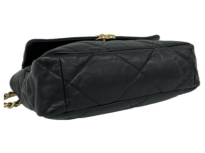 Chanel 19 Coco Mark Schultertasche mit Kette aus Lammleder Schwarz - Ansicht 7