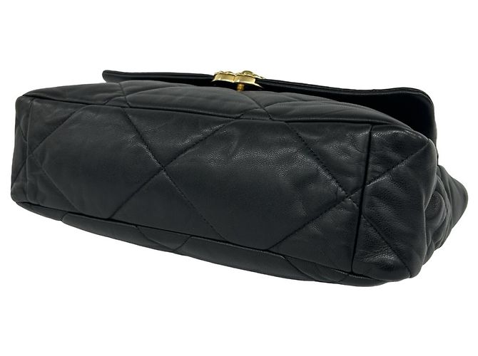 Chanel 19 Coco Mark Schultertasche mit Kette aus Lammleder Schwarz - Ansicht 8