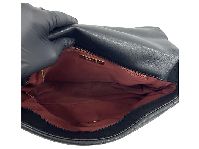 Chanel 19 Coco Mark Schultertasche mit Kette aus Lammleder Schwarz - Ansicht 9