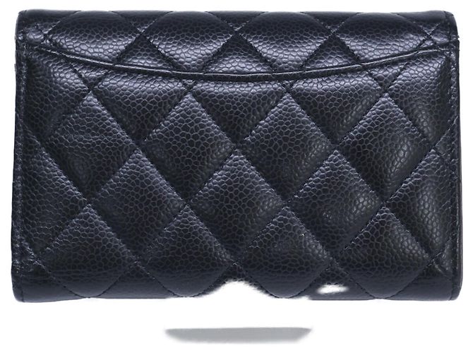 Portafoglio Tri-Fold Chanel in vitello granulato nero - vista 3