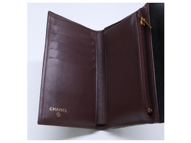 Portafoglio Tri-Fold Chanel in vitello granulato nero - vista 6