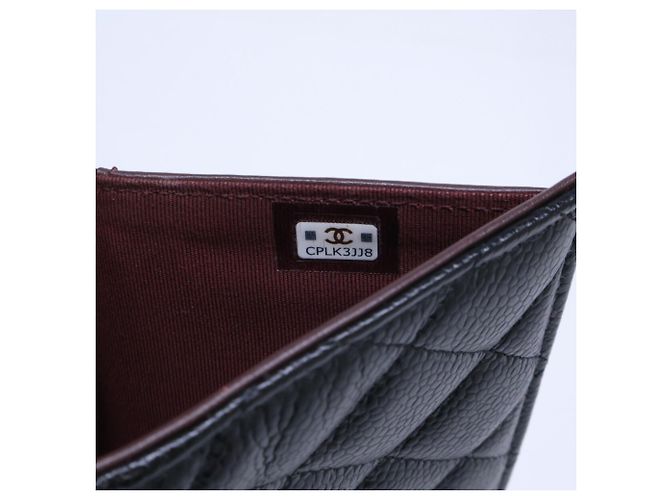 Portafoglio Tri-Fold Chanel in vitello granulato nero - vista 8