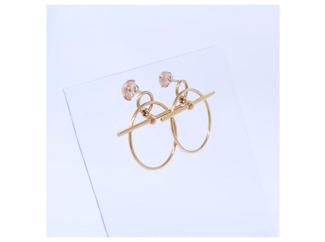Hermès Hermes 18K Pink Gold Echappé PM Kreis-Motiv Ohrringe Golden - Ansicht 3