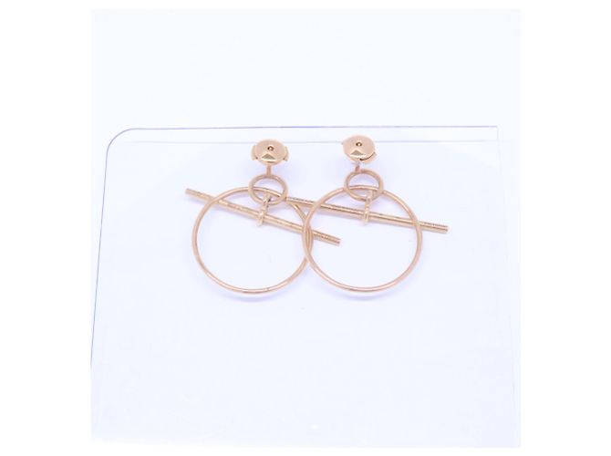 Hermès Hermes 18K Pink Gold Echappé PM Kreis-Motiv Ohrringe Golden - Ansicht 4