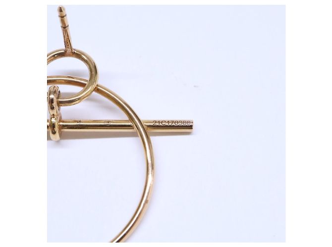 Hermès Hermes 18K Pink Gold Echappé PM Kreis-Motiv Ohrringe Golden - Ansicht 6