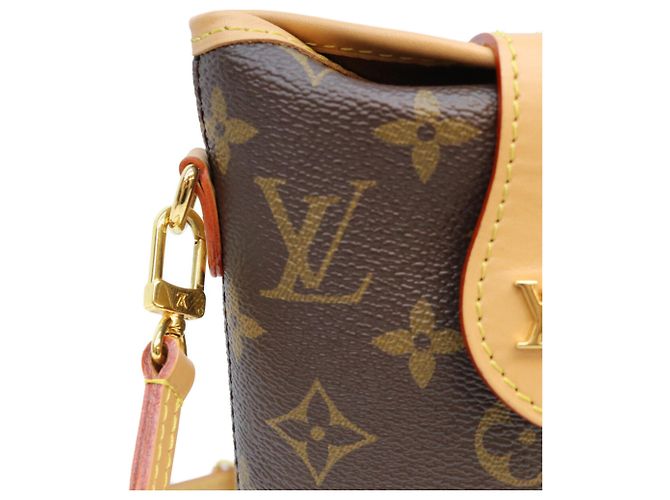 Bolso de hombro Louis Vuitton Monogram Fold Me Pouch Castaño - vista 7