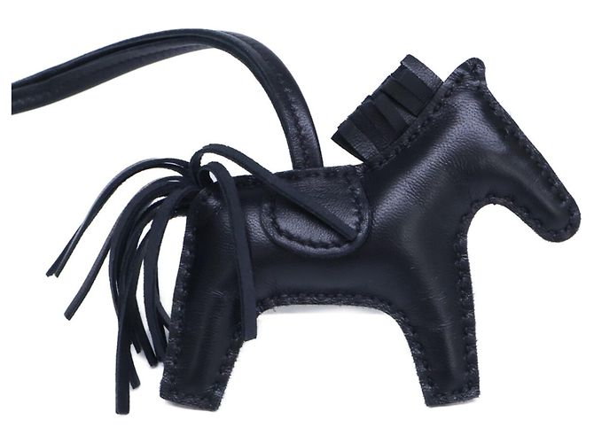 Hermès Portachiavi Rodeo PM HERMES K-stamp So Black Agneau Milo Nero - vista 5