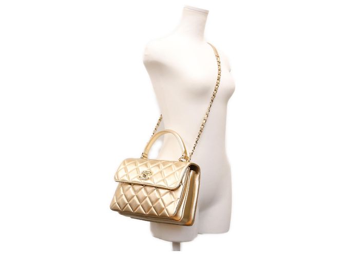 Borsa a tracolla Chanel Gold Trendy CC Small D'oro - vista 15