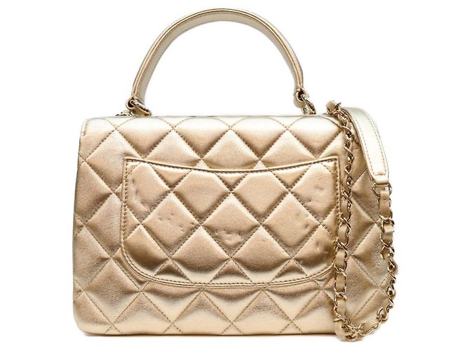 Borsa a tracolla Chanel Gold Trendy CC Small D'oro - vista 3