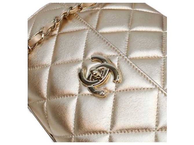 Borsa a tracolla Chanel Gold Trendy CC Small D'oro - vista 8