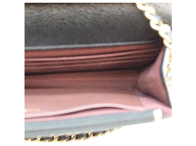 Borsa a tracolla portafoglio Chanel Classic Caviar nera senza logo Nero - vista 11
