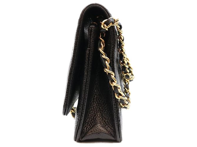 Borsa a tracolla portafoglio Chanel Classic Caviar nera senza logo Nero - vista 2