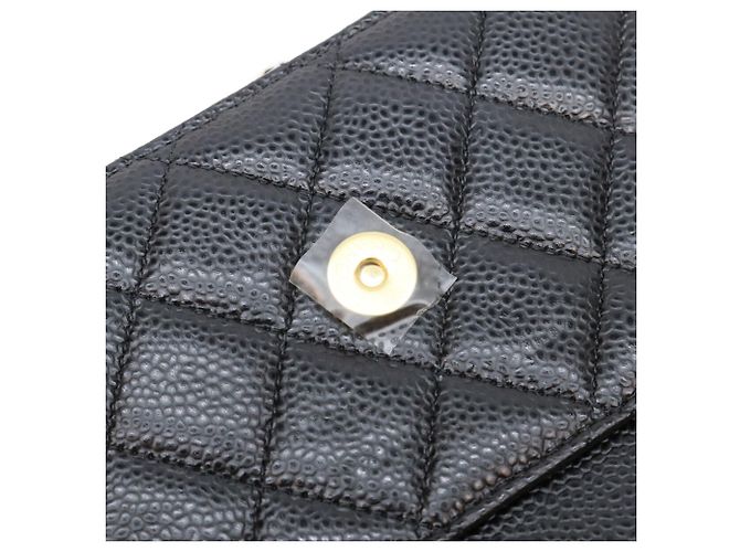 Borsa a tracolla portafoglio Chanel Classic Caviar nera senza logo Nero - vista 8