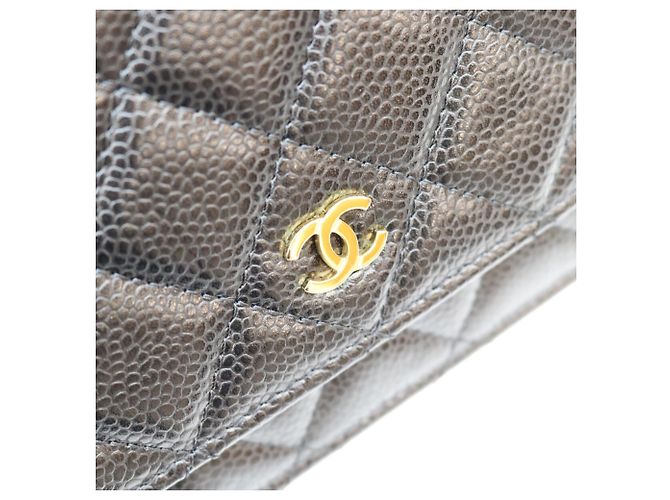 Borsa a tracolla portafoglio Chanel Classic Caviar nera senza logo Nero - vista 5