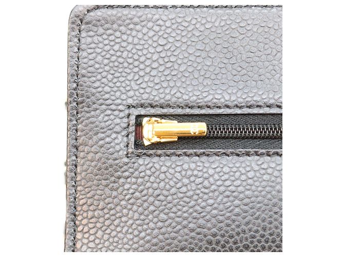 Borsa a tracolla portafoglio Chanel Classic Caviar nera senza logo Nero - vista 7