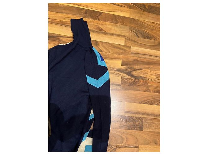 Versace Jeans Couture Conjunto de Camisola de Lã e Saia Branco Azul Azul claro Azul escuro - vista 3