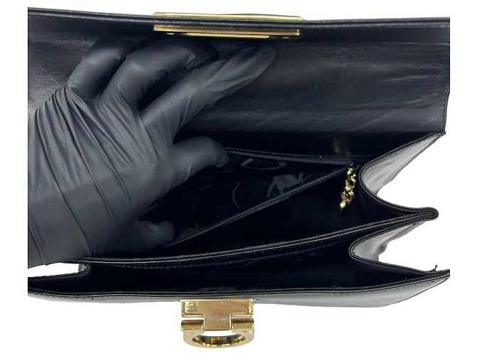 Salvatore Ferragamo Lederhandtasche mit Gancini-Hardware Schwarz - Ansicht 10