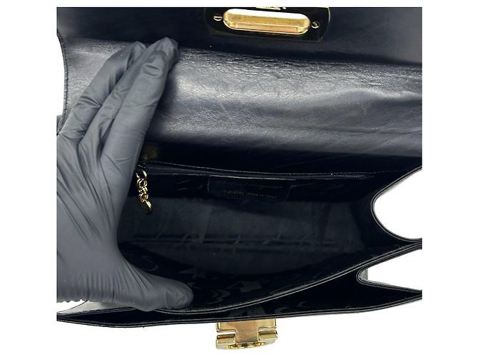 Salvatore Ferragamo Lederhandtasche mit Gancini-Hardware Schwarz - Ansicht 9